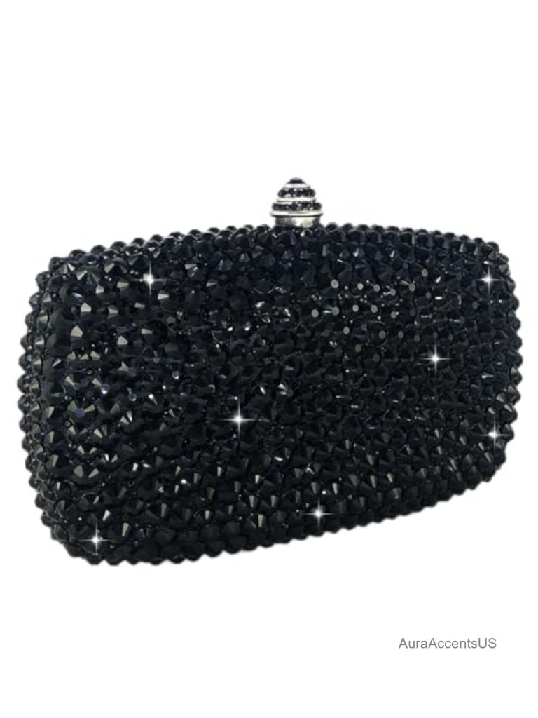 Mini Crystal Clutch Evening Bag Rhinestone Spikes Shoulder Chain Purse